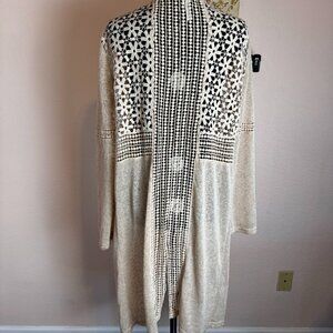 Cream Bohemian Crochet Floral Cardigan ANDREE BY UNIT Large